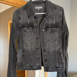 Just USA Black Washed Distressed Denim Jacket